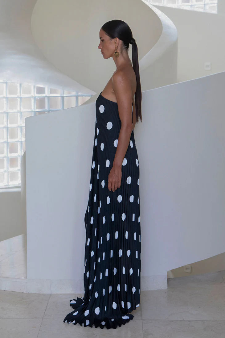 Lidee Black Tie Gown Polka Noir