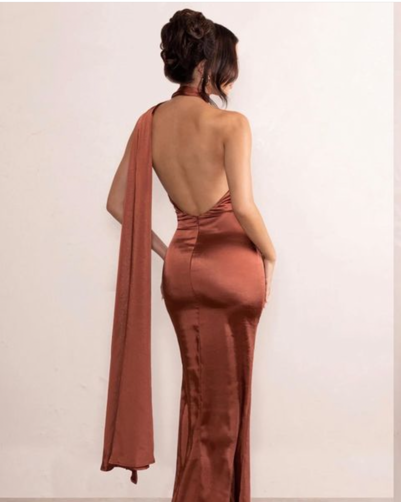 SALE- Club L London Mademoiselle Satin Maxi Dress