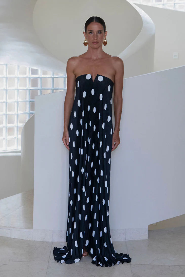 Lidee Black Tie Gown Polka Noir