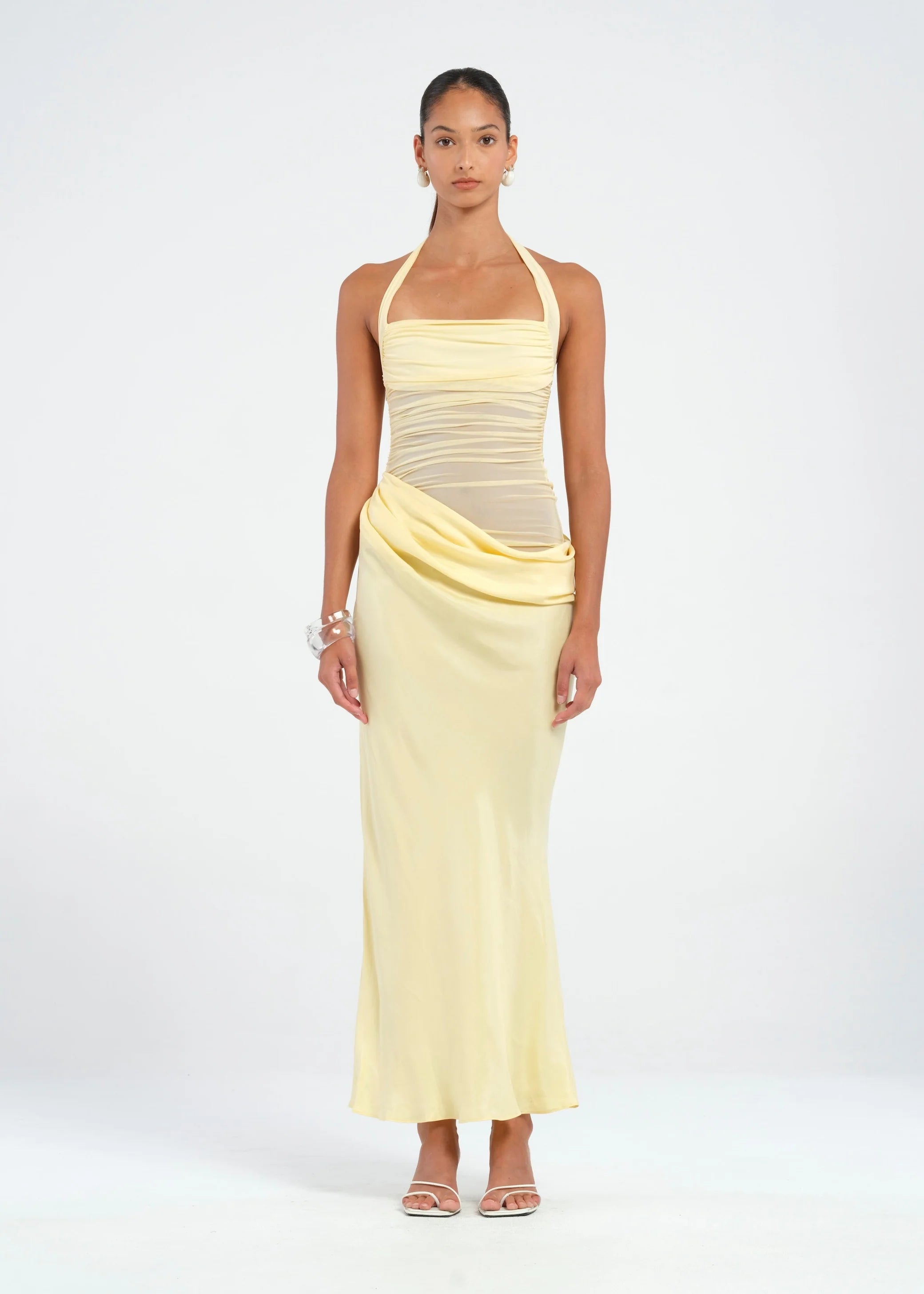 BENNI Gina Halter Dress Butter The Dress Nook BENNI Gina Halter Dress Butter The Dress Nook