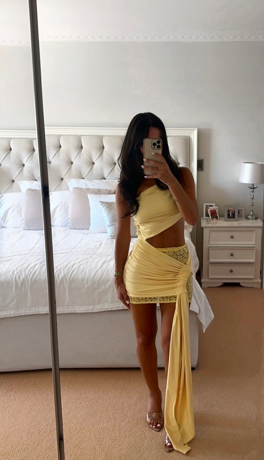 Deconduarte Paradiso Lace Mini Dress Baby Yellow