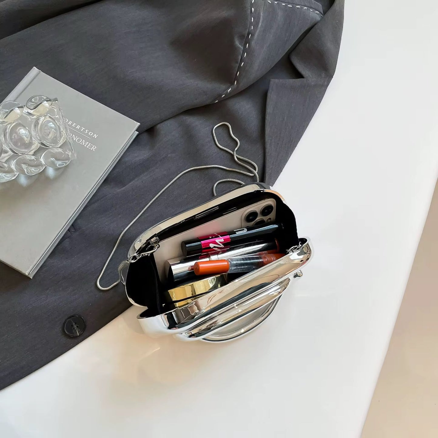 Valencia Clutch Bag | Chrome