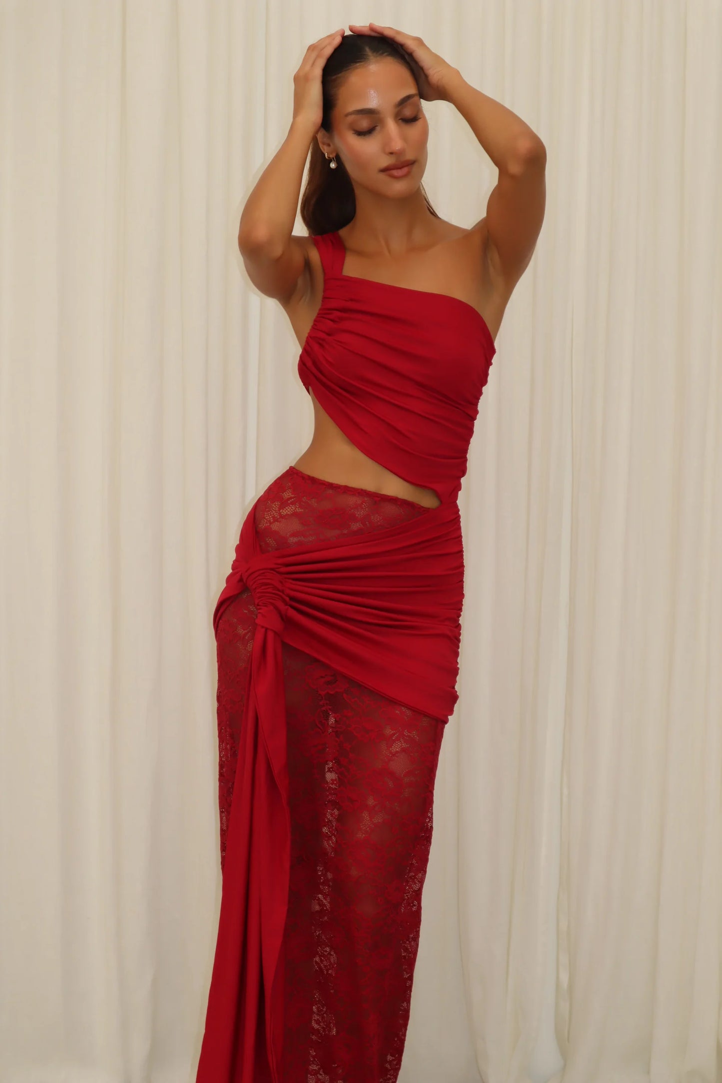 Deconduarte Paradiso Lace Maxi Dress Berry