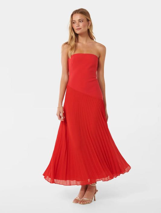 Capri Strapless Pleated Dress