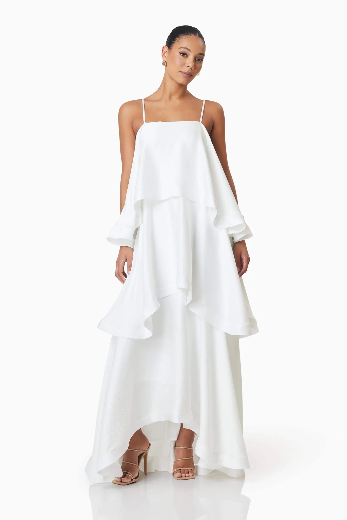 Elliatt Tilly Tiered Maxi Dress in White
