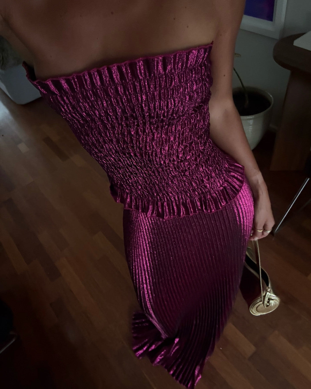 L'IDÉE Maya Gown Sangria Glitter