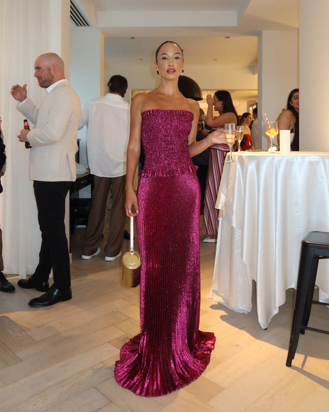 L'IDÉE Maya Gown Sangria Glitter