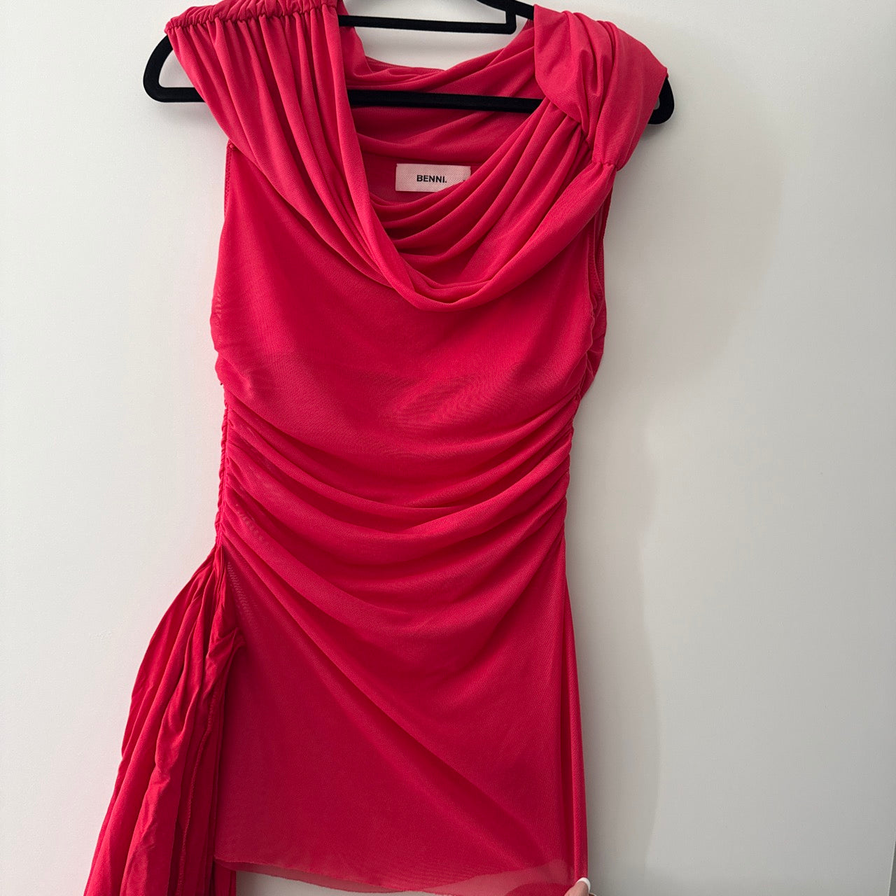 BENNI Nico Off Shoulder Mini Dress Watermelon - SIZE 10 (FOR SALE)