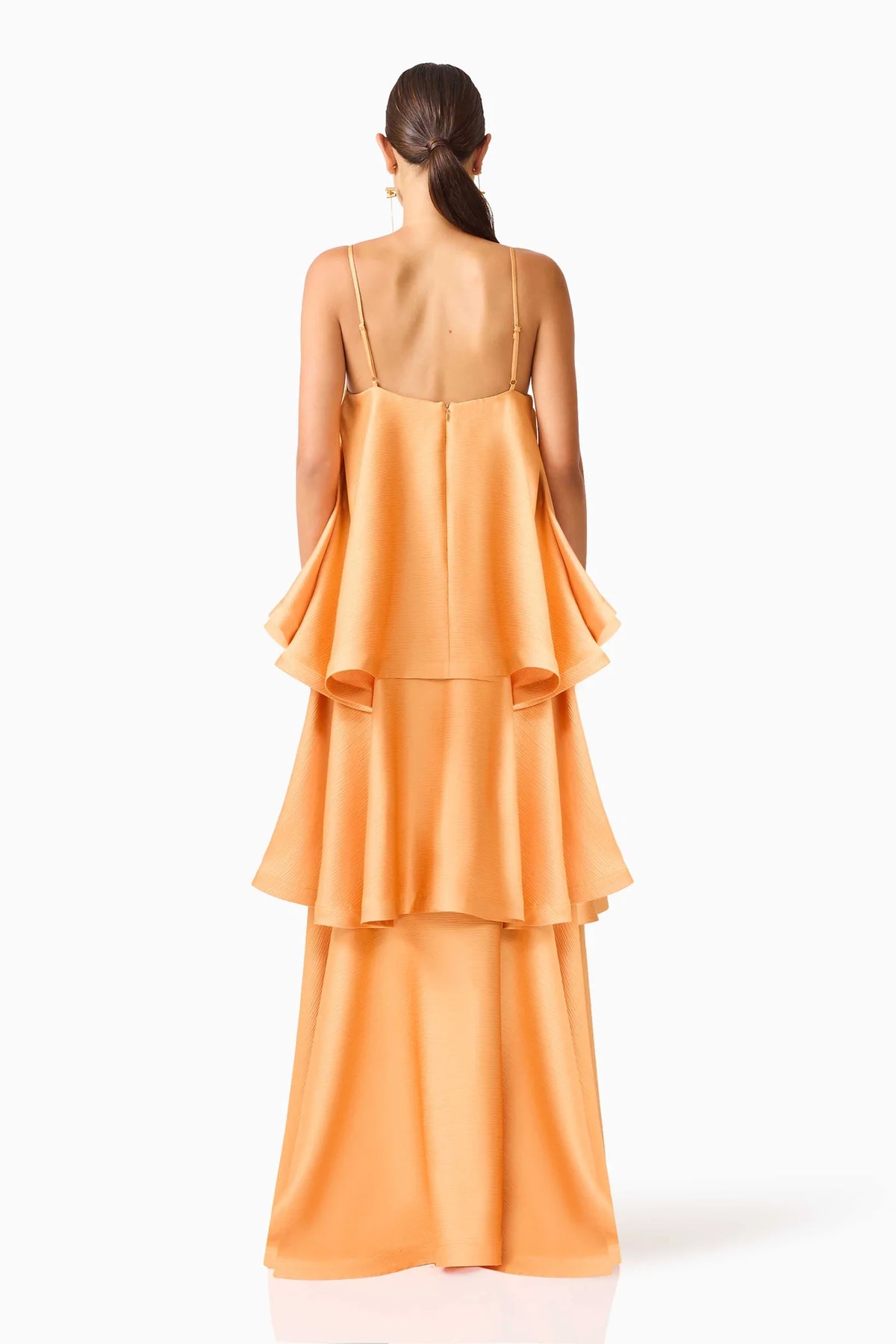 Elliatt Tilly Tiered Maxi Dress in Orange