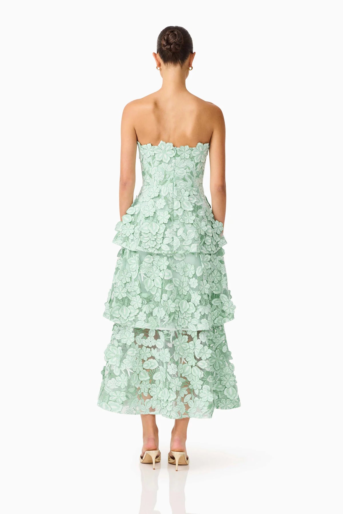 Elliatt Roseate Tiered Maxi in Mint Green