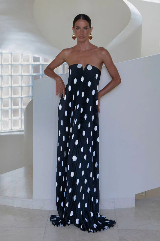 Lidee Black Tie Gown Polka Noir