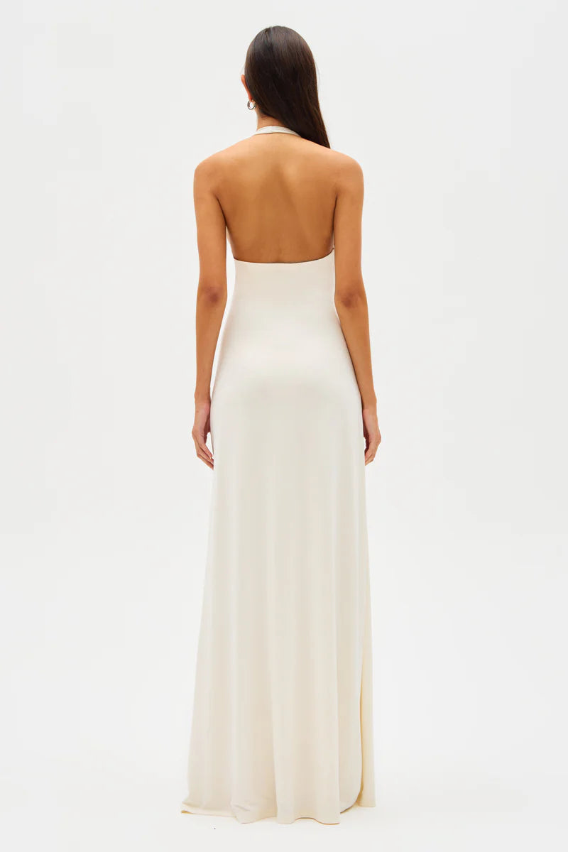 Misha Jennifer Cupro Maxi Dress Ivory