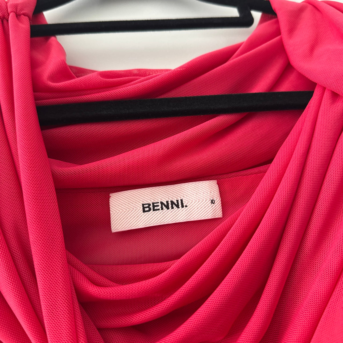 BENNI Nico Off Shoulder Mini Dress Watermelon - SIZE 10 (FOR SALE)