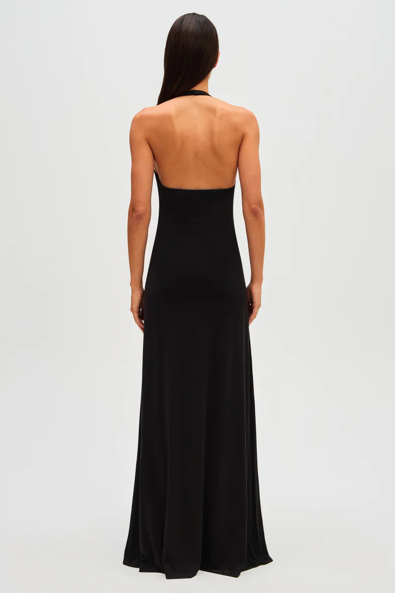 Misha Jennifer Cupro Maxi Dress Black