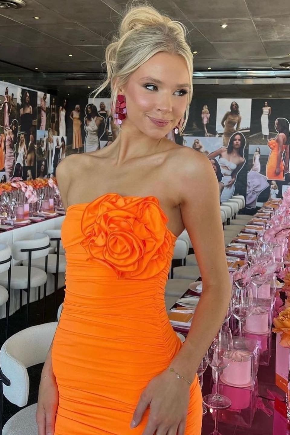 Bianca and Bridgett Tara Midi Dress Orange