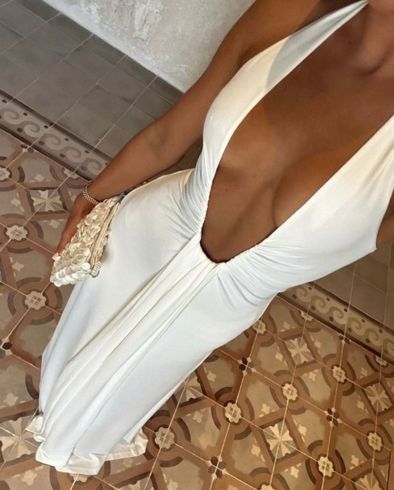 Misha Jennifer Cupro Maxi Dress Ivory