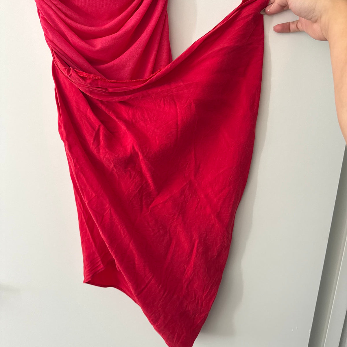 BENNI Nico Off Shoulder Mini Dress Watermelon - SIZE 10 (FOR SALE)