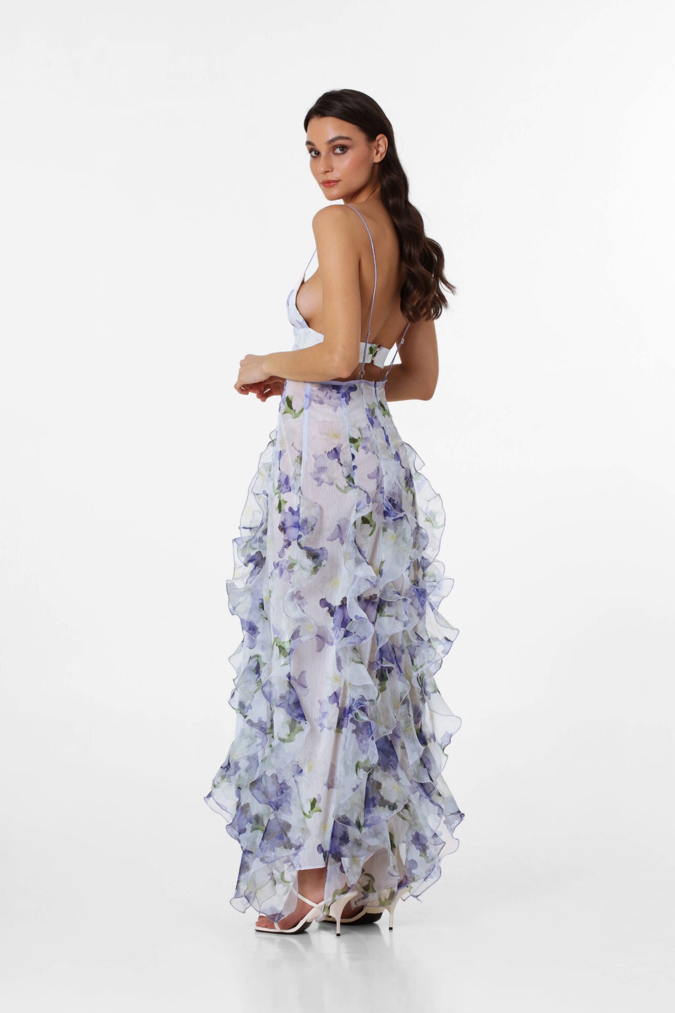 MENTI Santorini Iris Flower Maxi Dress