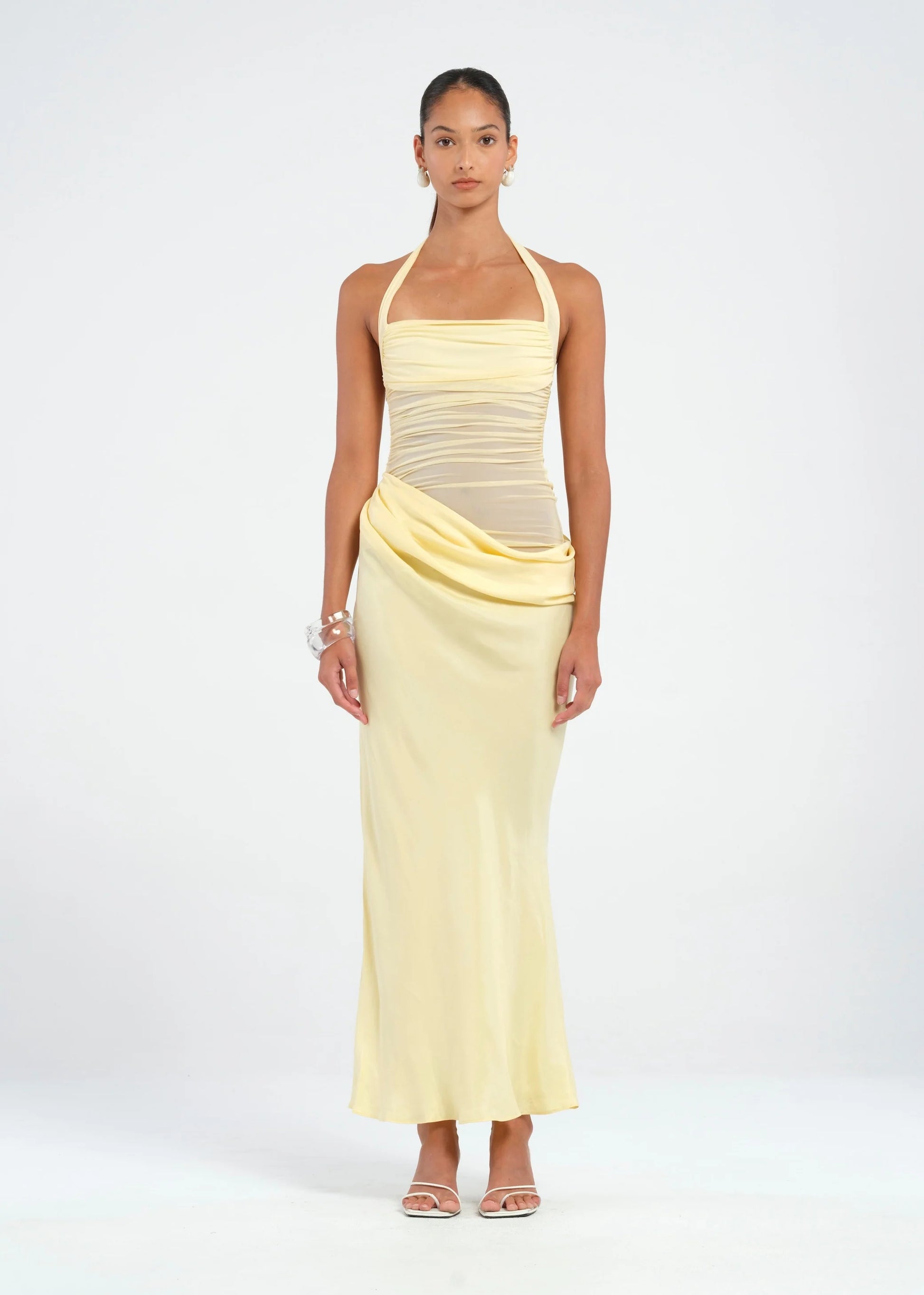 BENNI Gina Halter Dress Butter – The Dress Nook