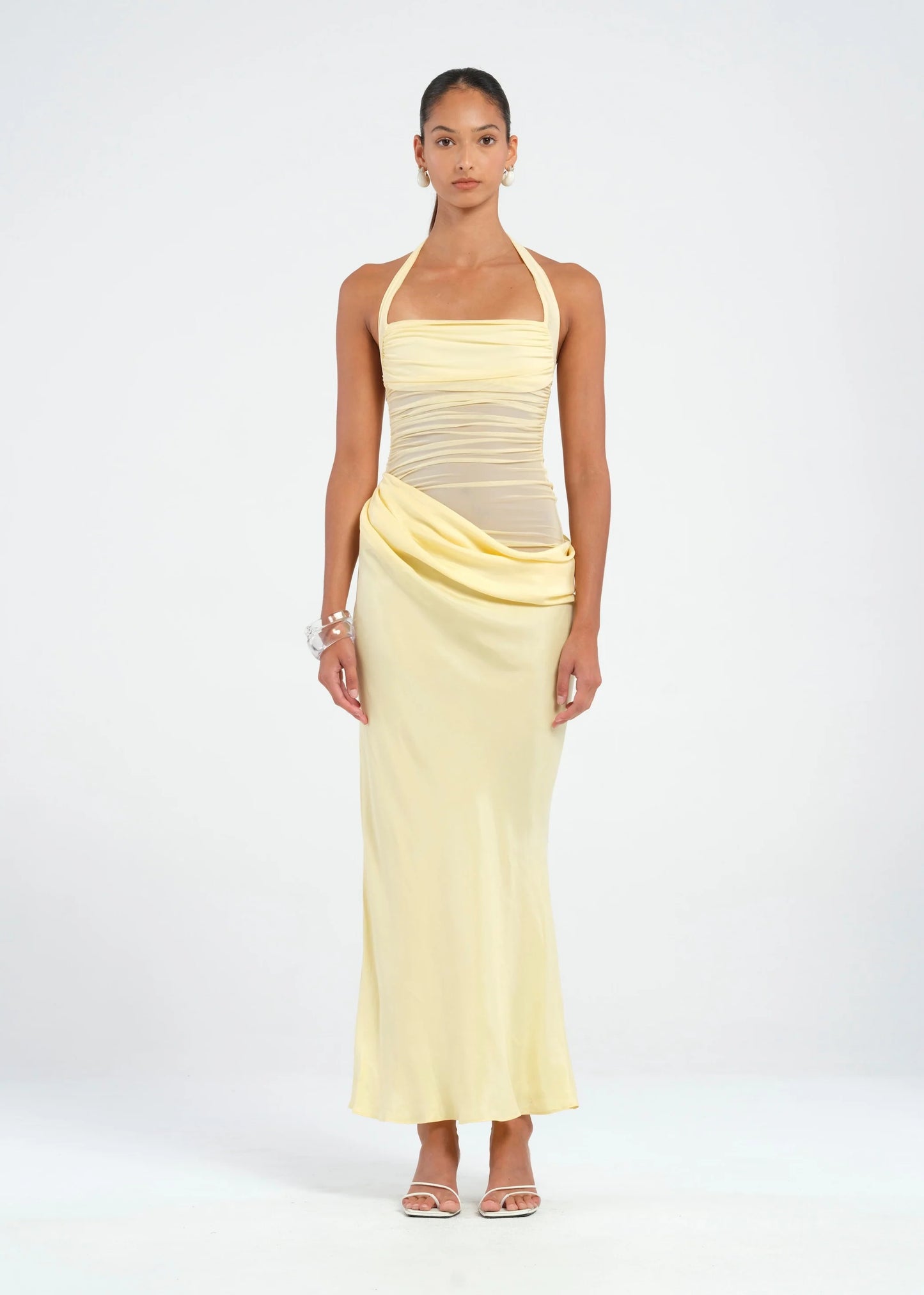 BENNI Gina Halter Dress Butter