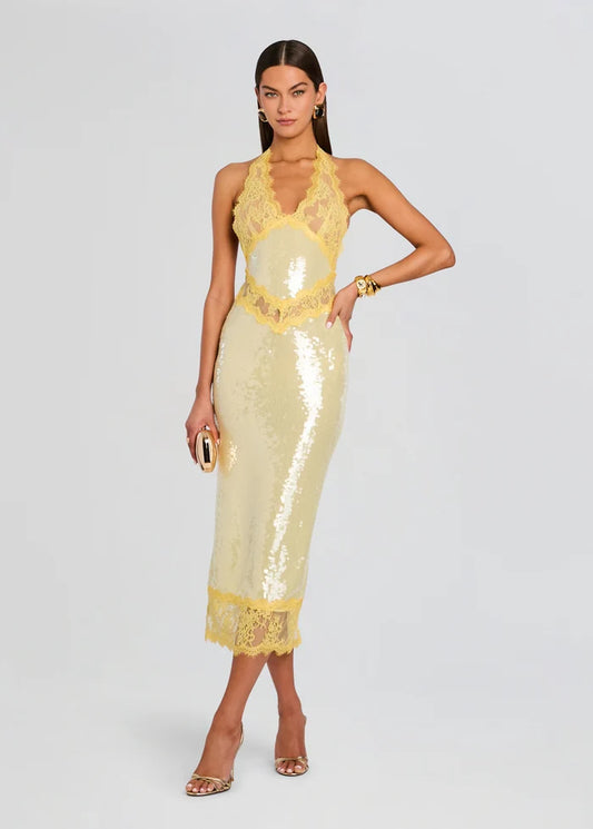 Retrofête Vicky Dress in Yuzu