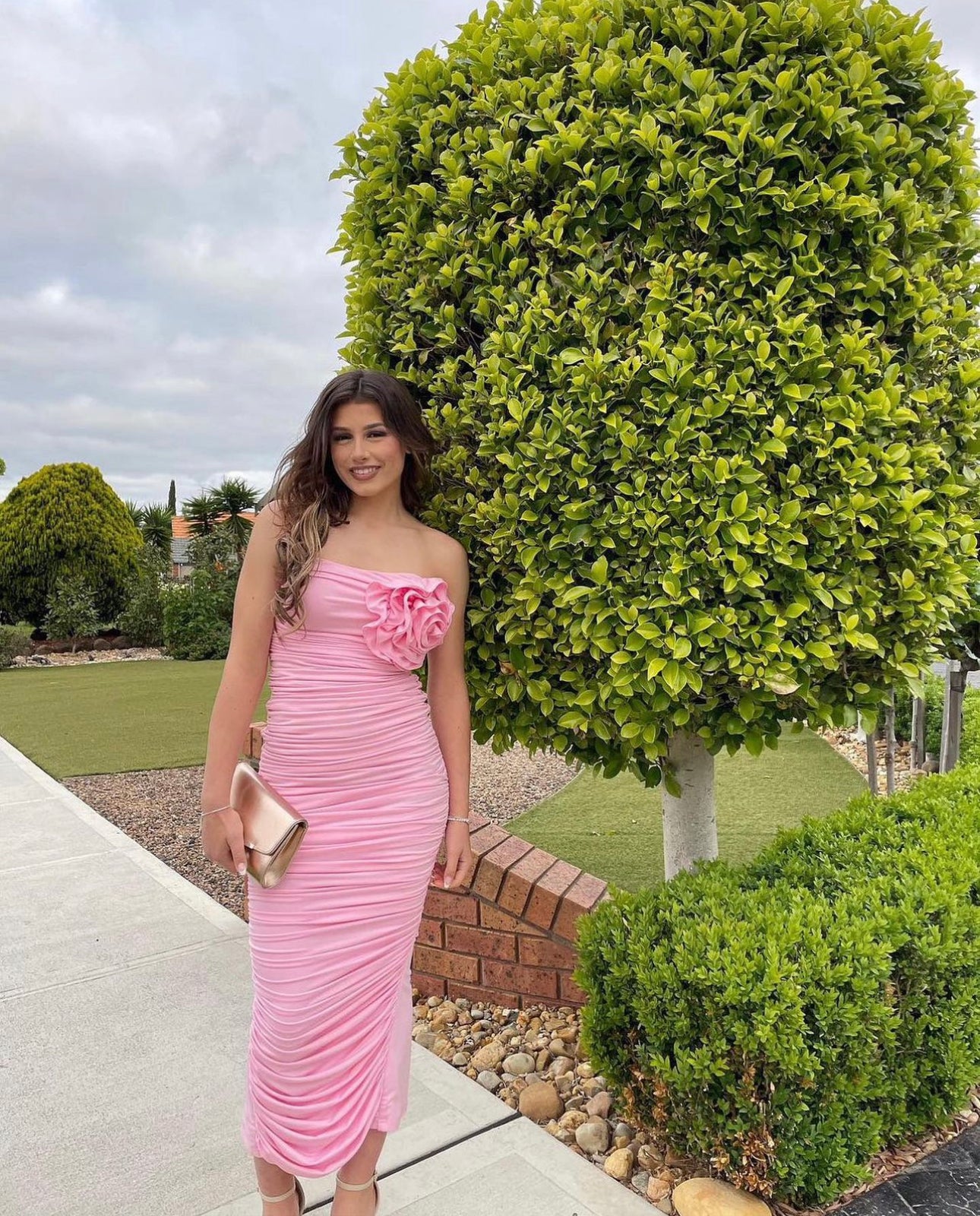 Bianca and Bridgett Tara Midi Dress Pink