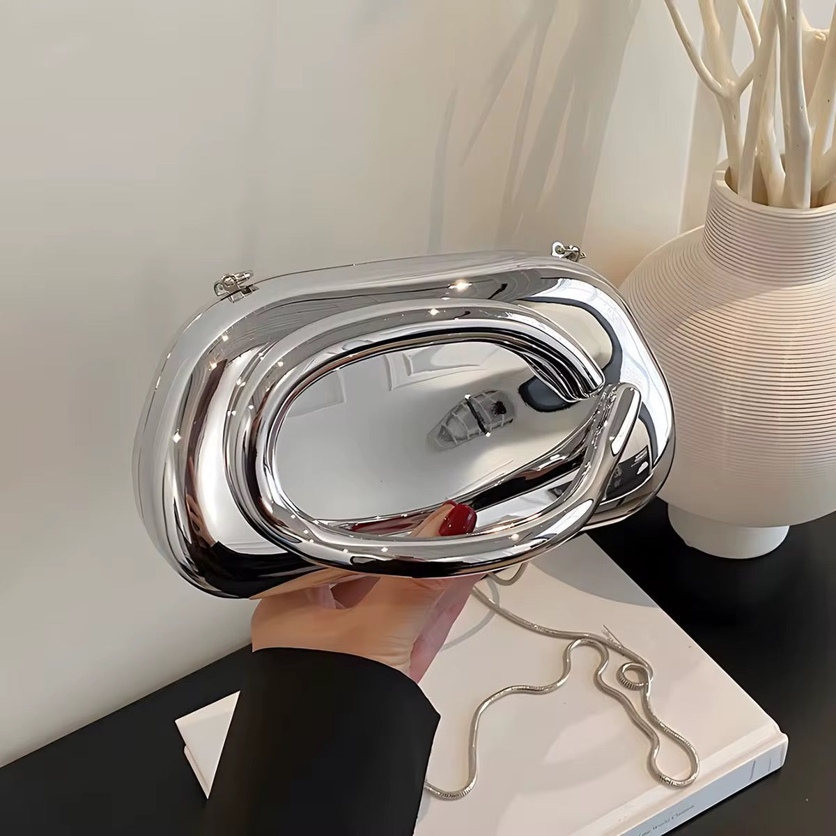 Solace Clutch Bag | Chrome