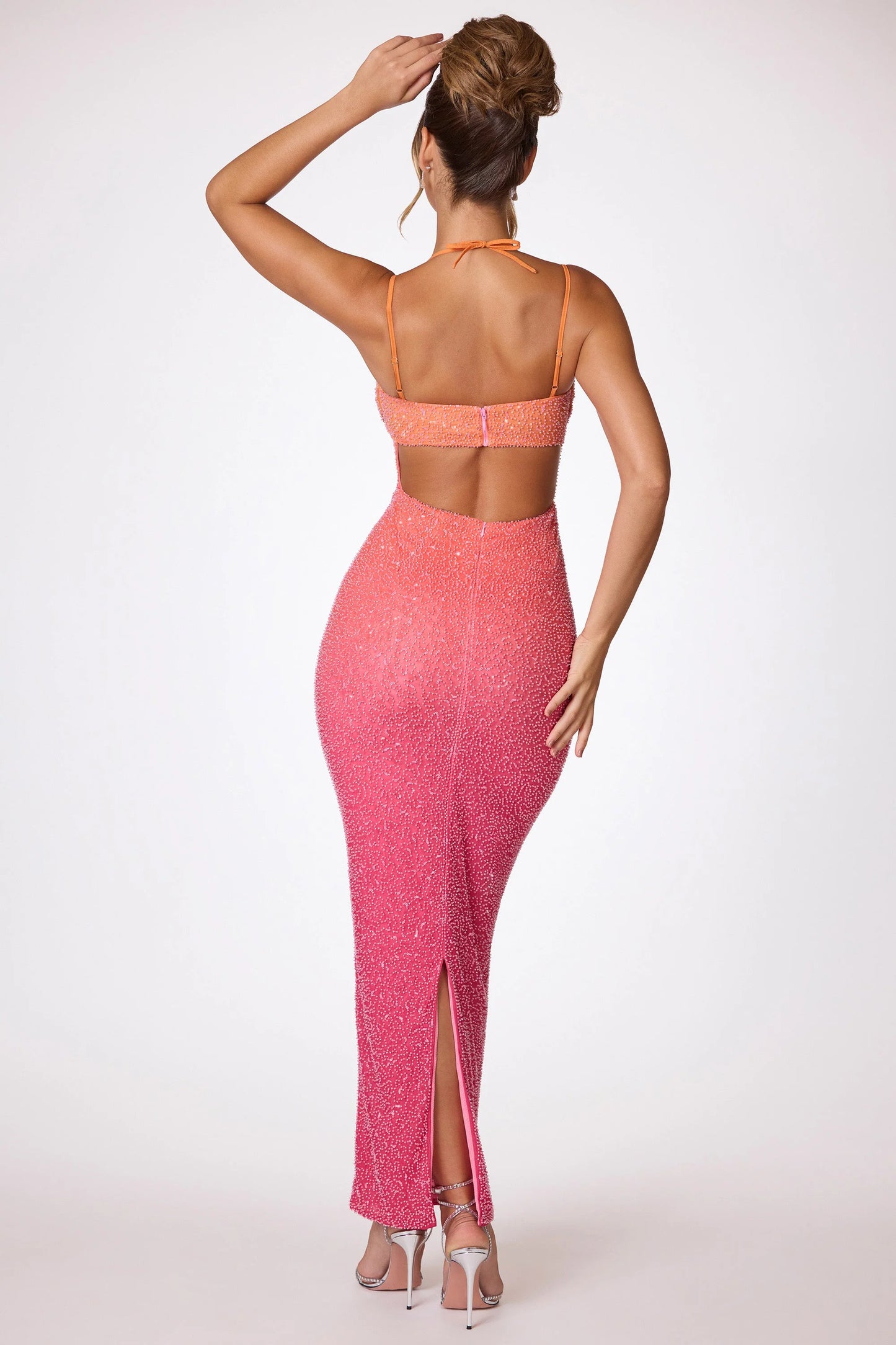 Oh Polly Monte Carlo Embellished Maxi Dress Ombré