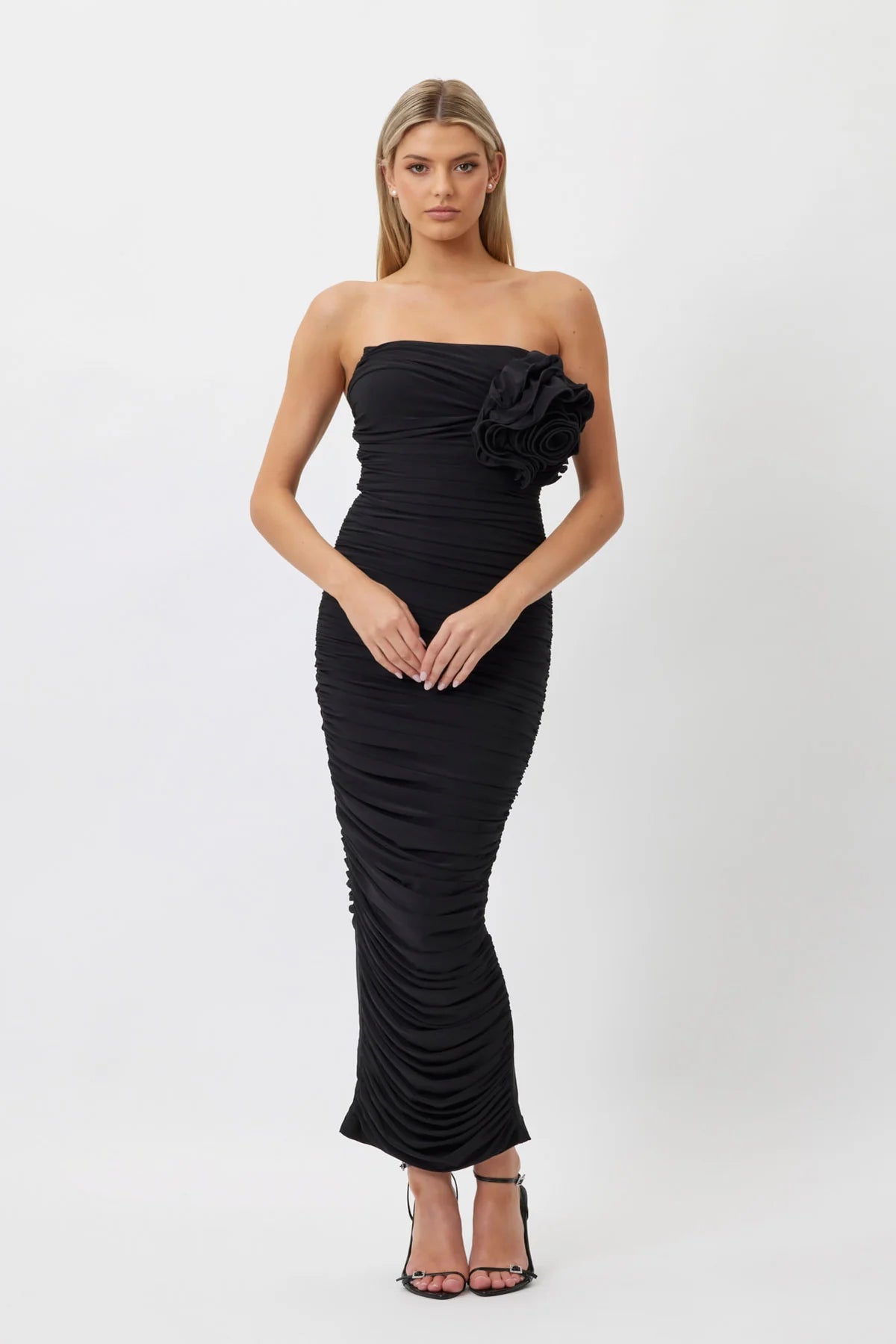 Bianca and Bridgett Tara Midi Dress Black