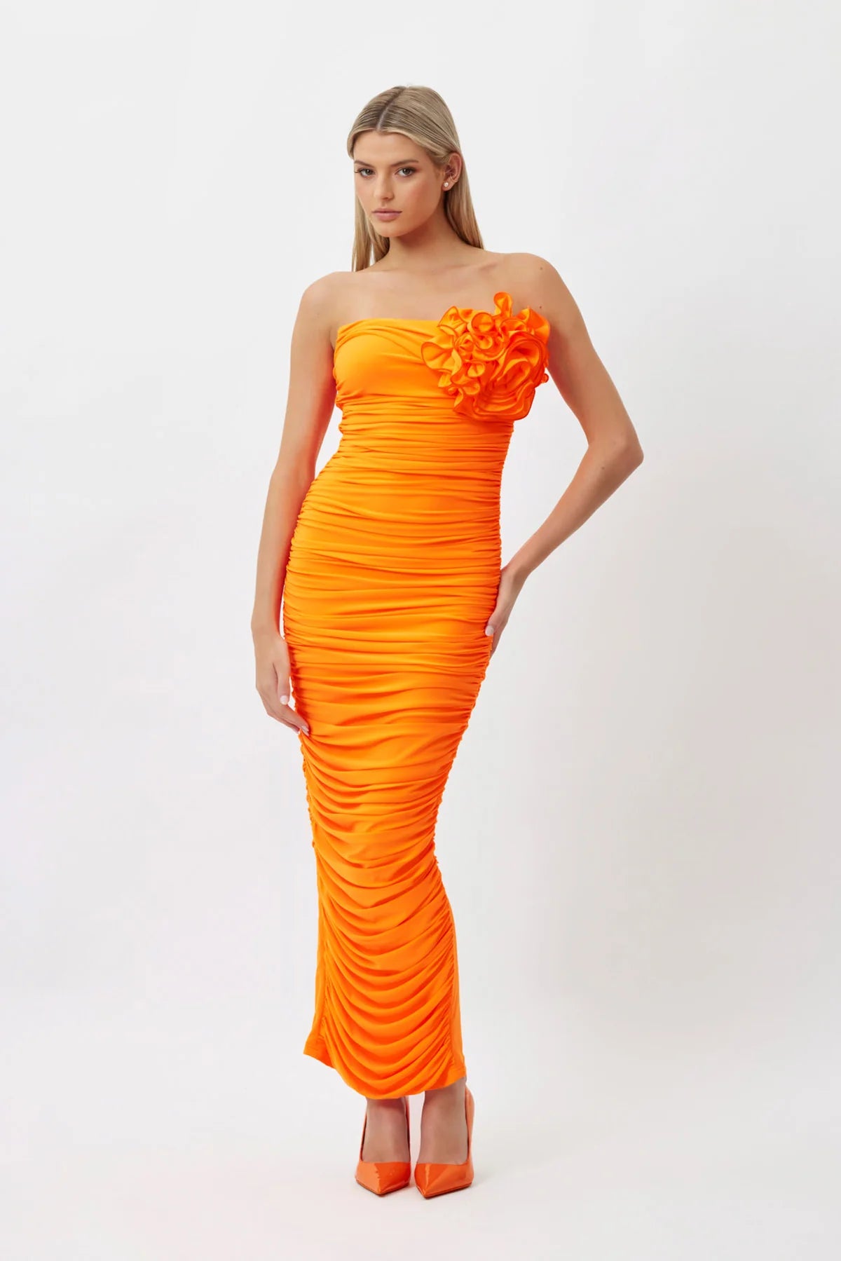 Bianca and Bridgett Tara Midi Dress Orange