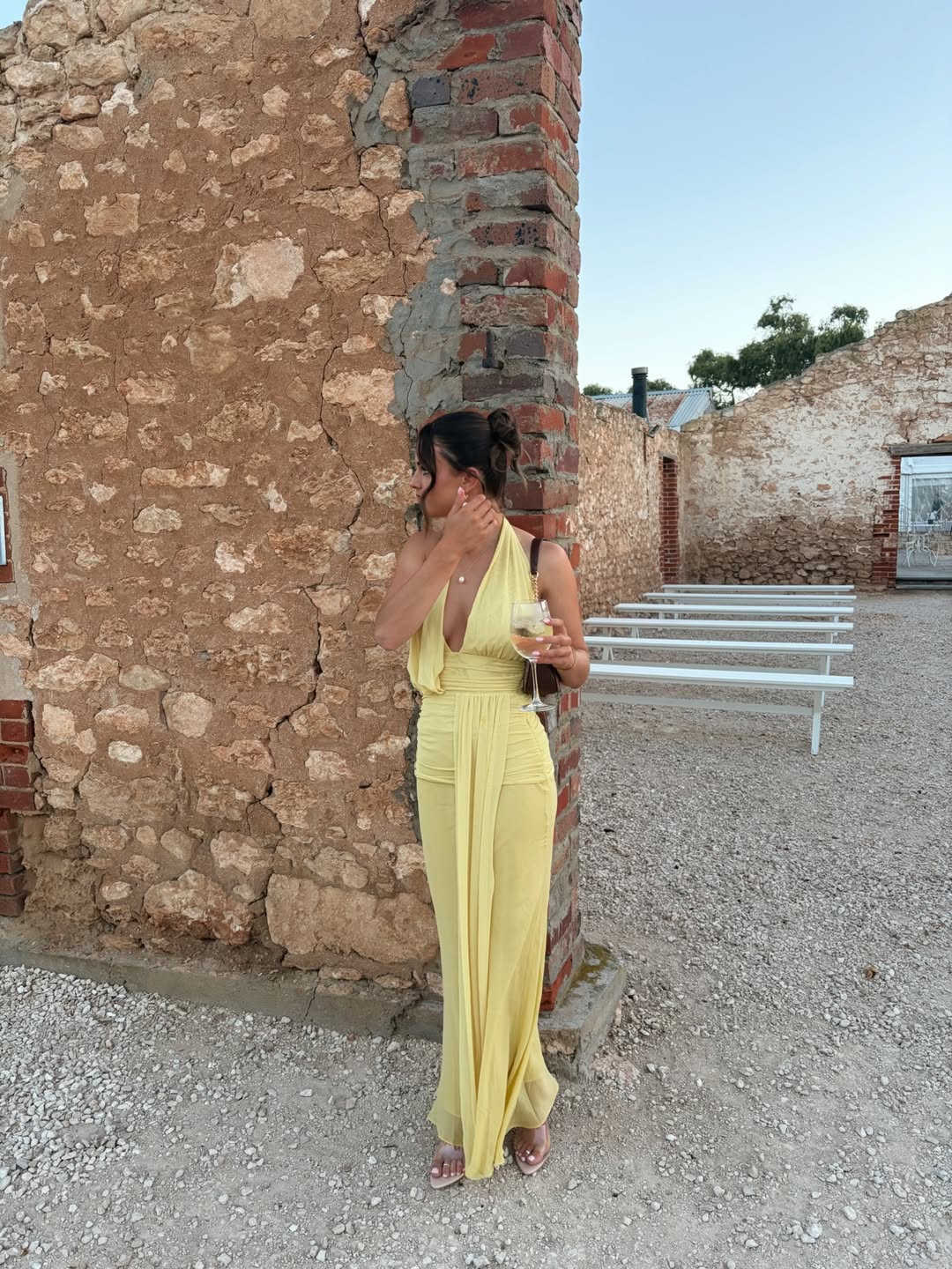 Bec + Bridge Cassis Drape Maxi Dress Citron