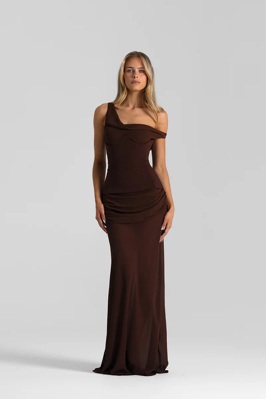 Natalie Rolt Cadence Gown Espresso