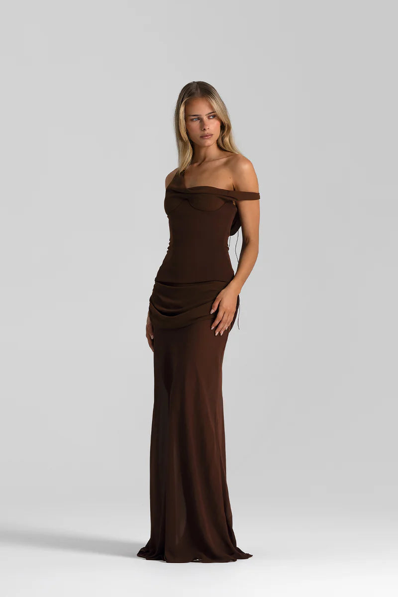 Natalie Rolt Cadence Gown Espresso