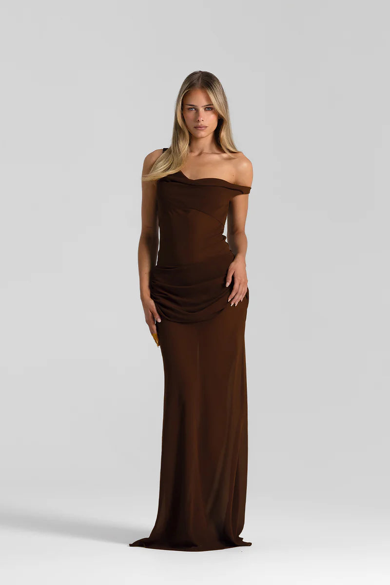 Natalie Rolt Cadence Gown Espresso